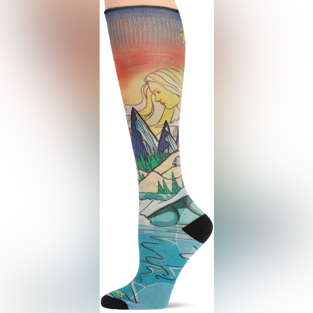 Smartwool Women's PhD Ski Sock Ultra Light Lifecycle Print - Women’s Size Medium